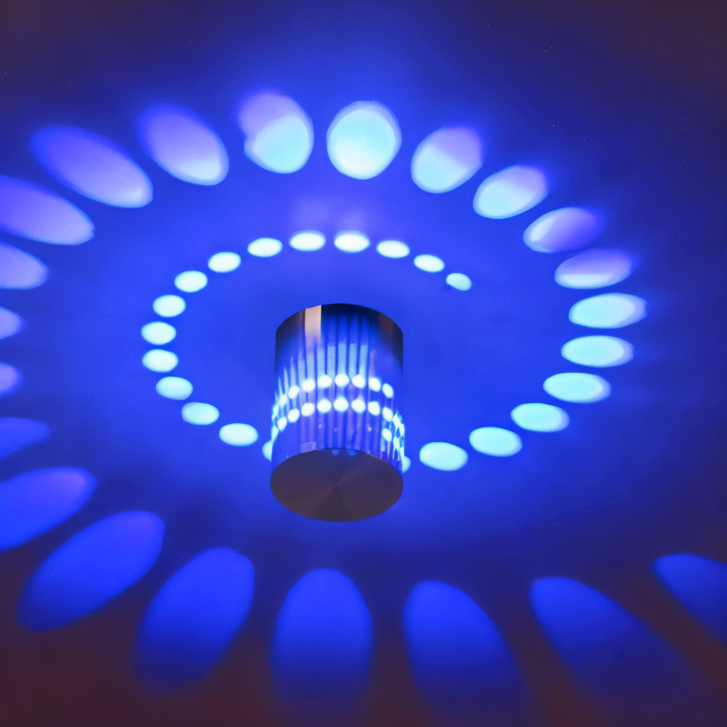 Lisslune | LuminBlast LED Wall Light – Colourful Spiral Cylinder Wall Lamp for Modern Indoor Lighting