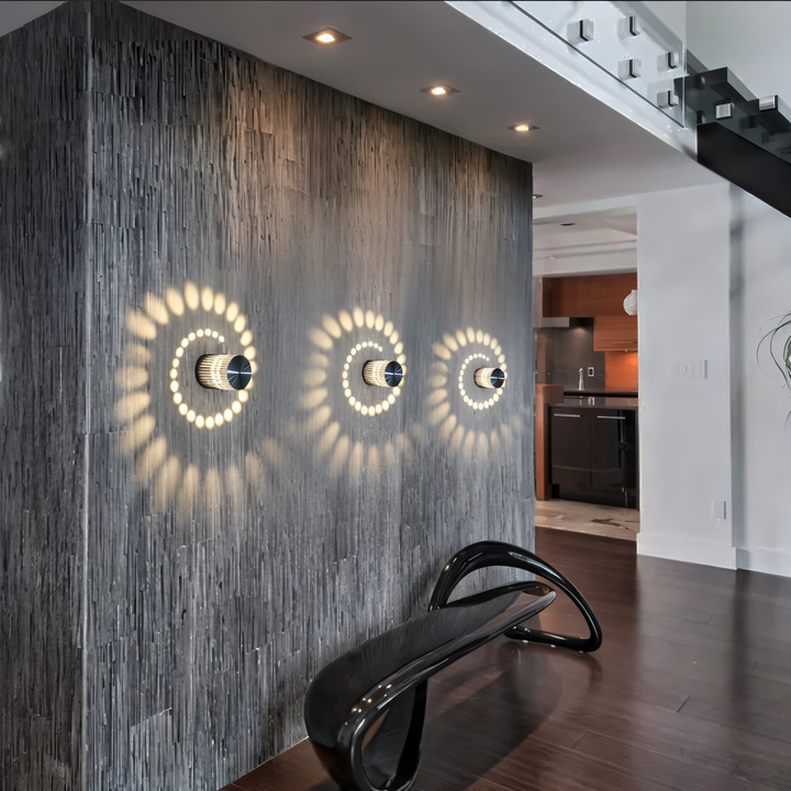 Lisslune | LuminBlast LED Wall Light – Colourful Spiral Cylinder Wall Lamp for Modern Indoor Lighting
