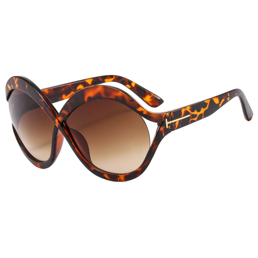 Lisslune | Oversized Sunglasses with UV400 Protection - Round Shape, Trendy and Lightweight