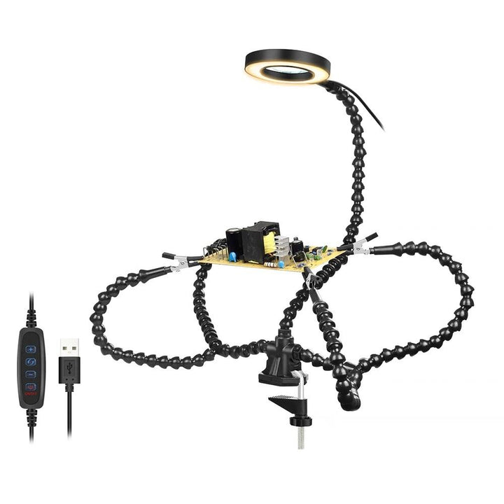 Lisslune | Table Clamp Magnifying Light with Holders for Cell/Cam
