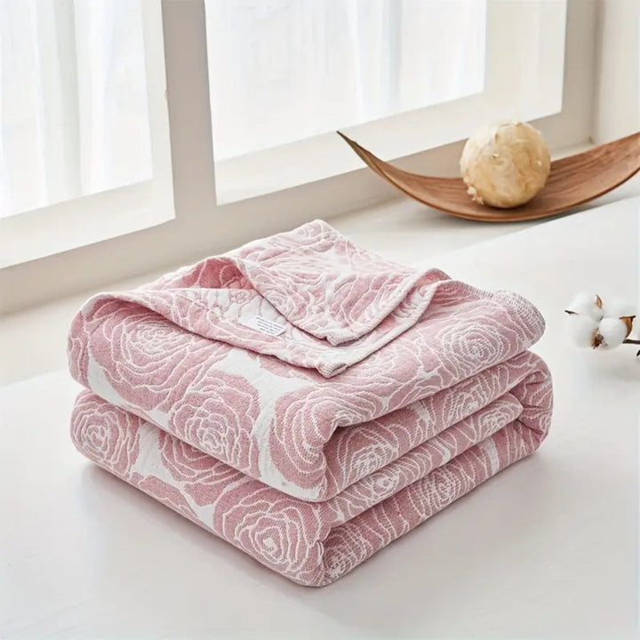 Lisslune | Lure Whisper Rose Cotton Blanket