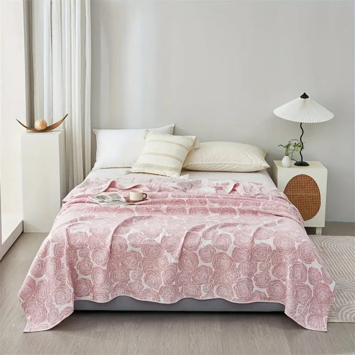 Lisslune | Lure Whisper Rose Cotton Blanket