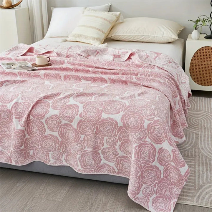Lisslune | Lure Whisper Rose Cotton Blanket