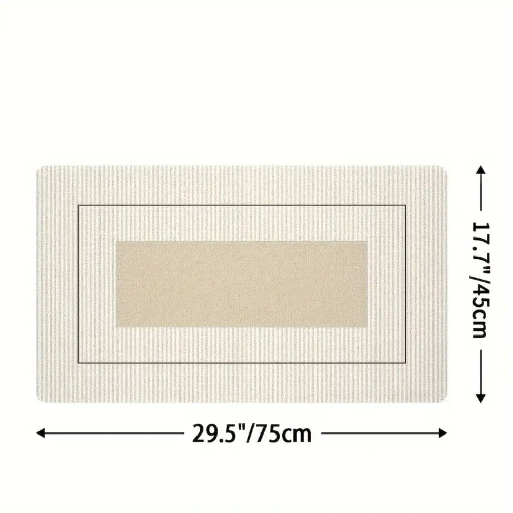 Lisslune | Lush Floral Striped Kitchen Mat