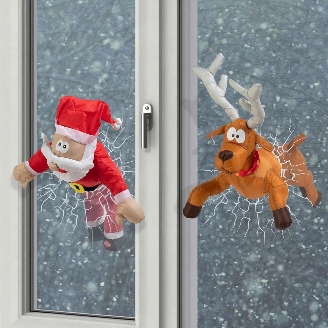 Lisslune | Cheerful Christmas Window Figure ClausKlap – Moving Sound-Activated Decoration