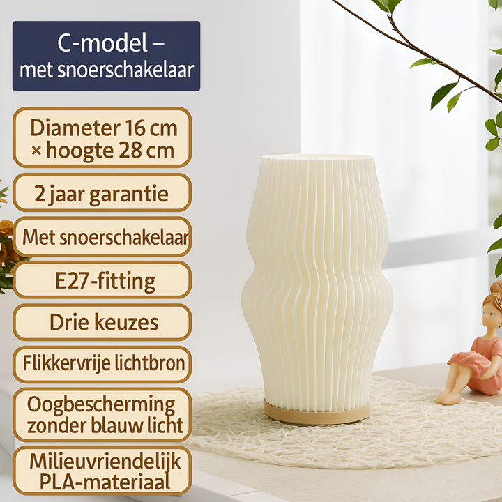 Lisslune | LunaSwirl | Luxury Modern Swirl LED Table Lamp – Elegant Ambient Lighting