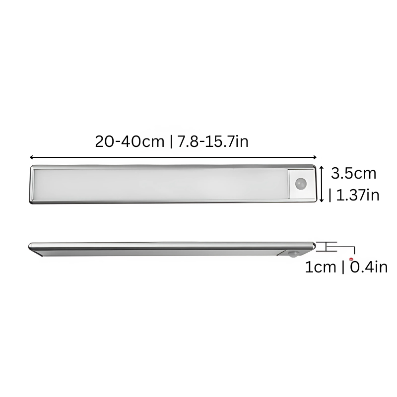 Lisslune | Magnetic Motion Sensor Light | Modern Silver Design, USB Rechargeable & Easy-to-Mount for Home Safety and Ambiance