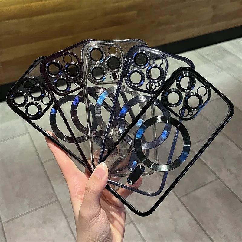 Lisslune | Plating Clear Soft Magnetic Case for iPhone