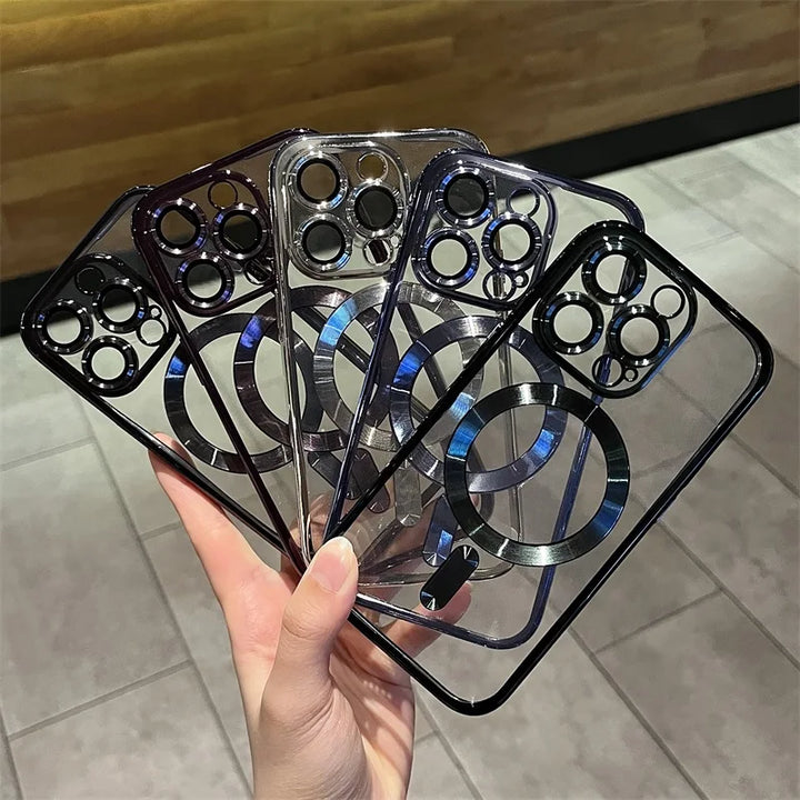 Lisslune | Plating Clear Soft Magnetic Case for iPhone