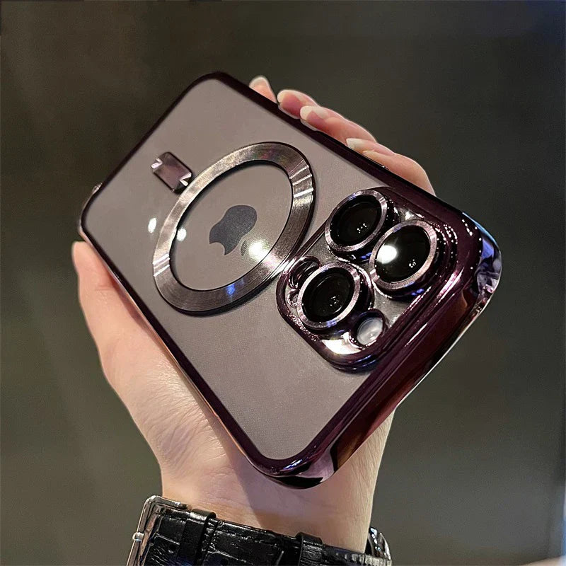 Lisslune | Plating Clear Soft Magnetic Case for iPhone