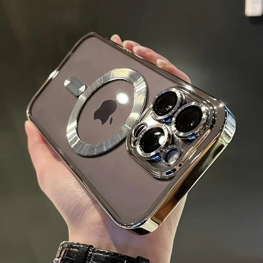 Lisslune | Plating Clear Soft Magnetic Case for iPhone