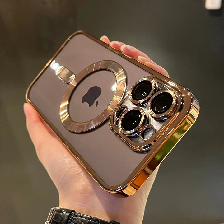 Lisslune | Plating Clear Soft Magnetic Case for iPhone