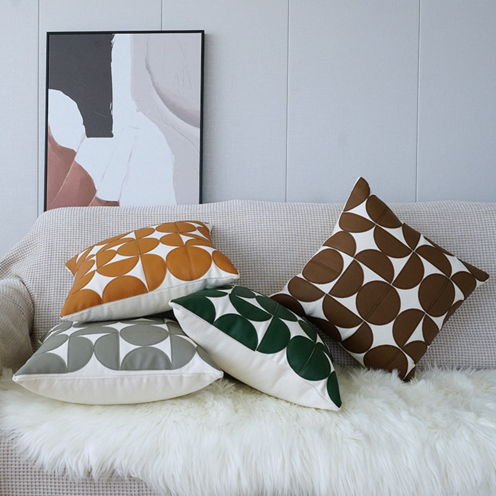 Lisslune | Luxury Embroidered Synthetic Leather Sofa Cushion Cover