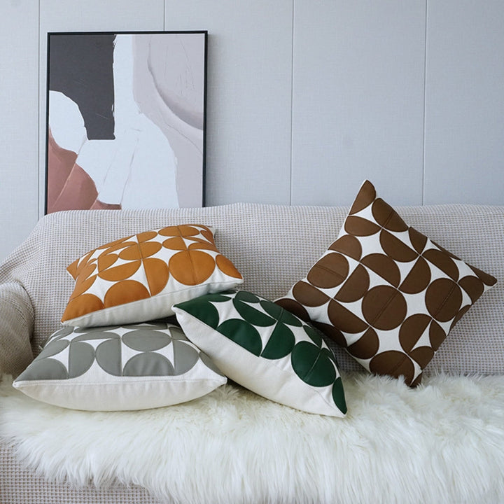 Lisslune | Luxury Embroidered Synthetic Leather Sofa Cushion Cover