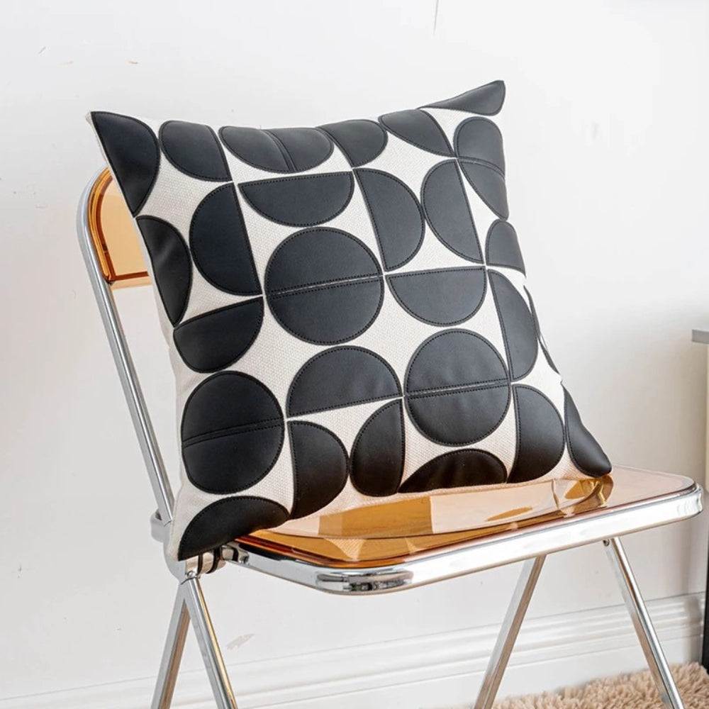 Lisslune | Luxury Embroidered Synthetic Leather Sofa Cushion Cover