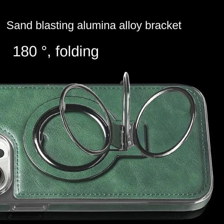Lisslune | Luxury Leather Invisible Stand iPhone Case