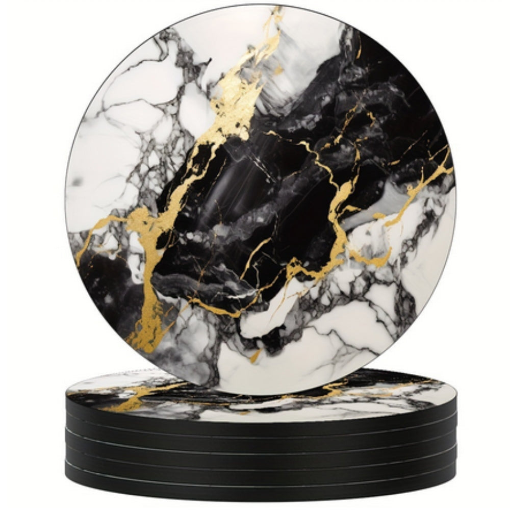Lisslune | Luxury Marble Effect Drink Coasters | 5pcs Set