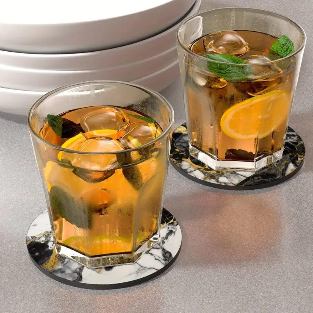 Lisslune | Luxury Marble Effect Drink Coasters | 5pcs Set