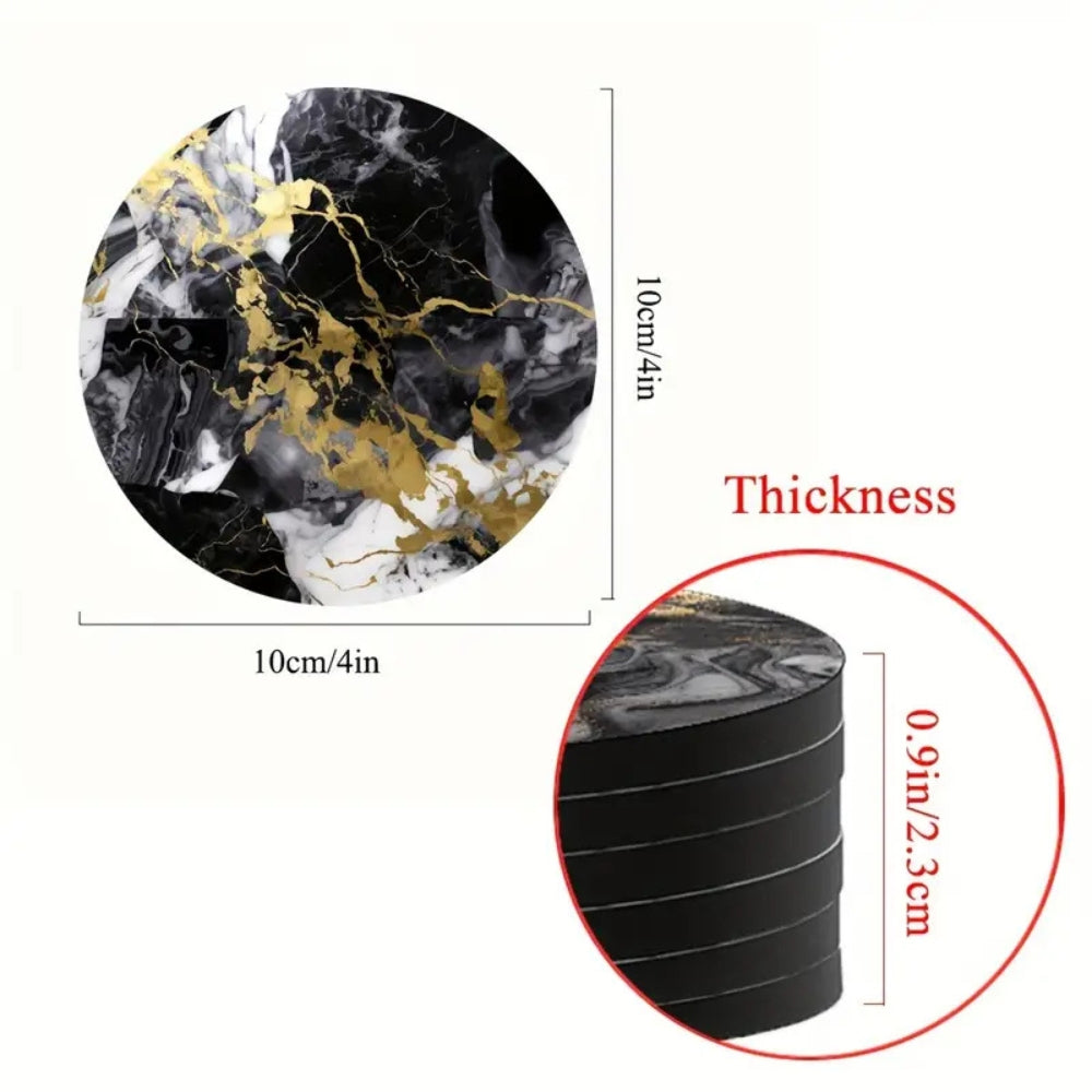 Lisslune | Luxury Marble Effect Drink Coasters | 5pcs Set