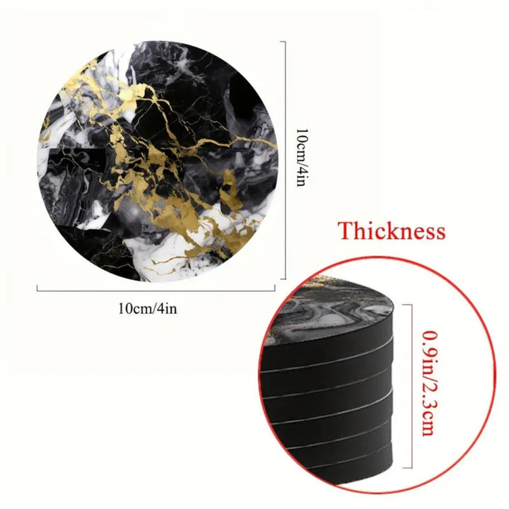 Lisslune | Luxury Marble Effect Drink Coasters | 5pcs Set