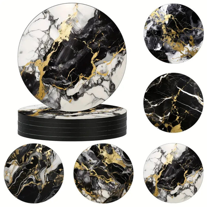 Lisslune | Luxury Marble Effect Drink Coasters | 5pcs Set