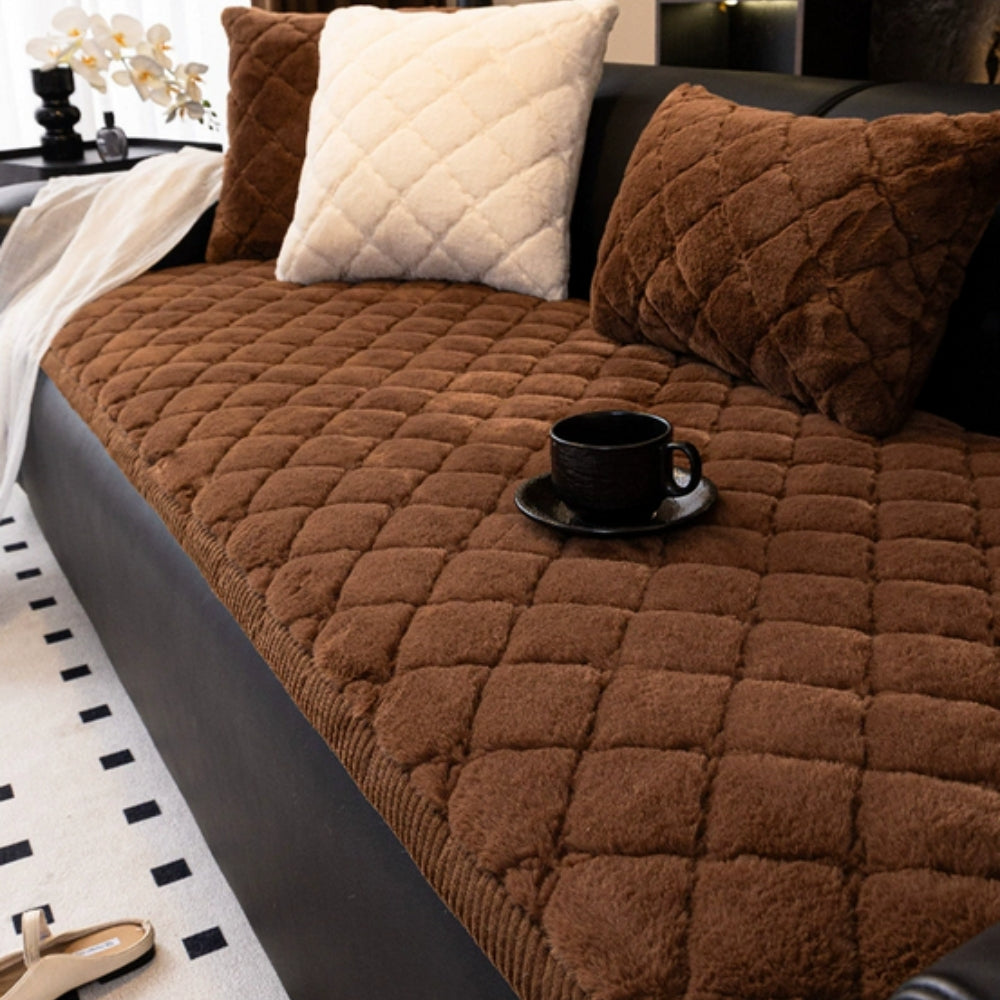 Lisslune | Luxury Plush Diamond Stitched Sofa Cover