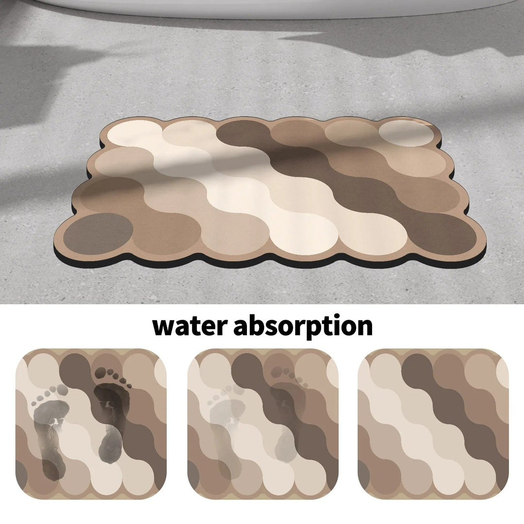 Lisslune | Luxury Diatomite Bathroom Mat – Quick-Dry Non-Slip Shower Mat in Beige
