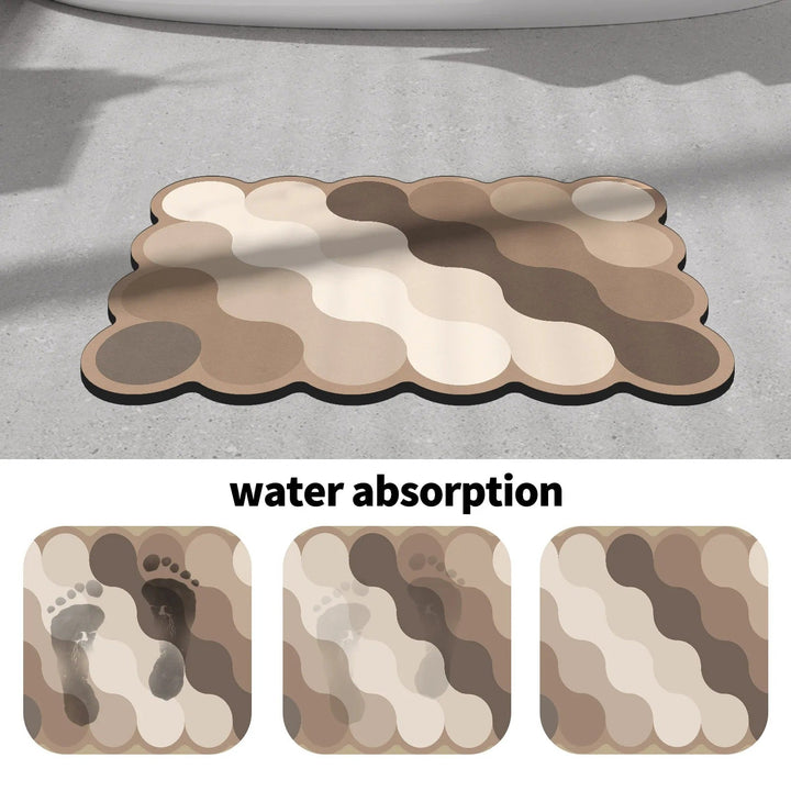Lisslune | Luxury Diatomite Bathroom Mat – Quick-Dry Non-Slip Shower Mat in Beige