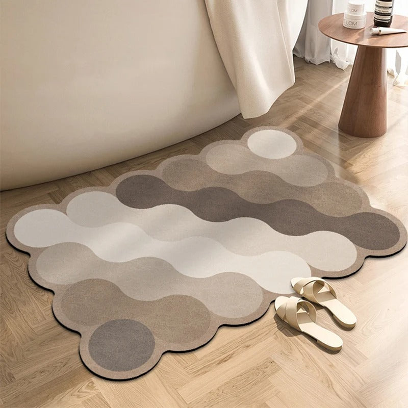 Lisslune | Luxury Diatomite Bathroom Mat – Quick-Dry Non-Slip Shower Mat in Beige