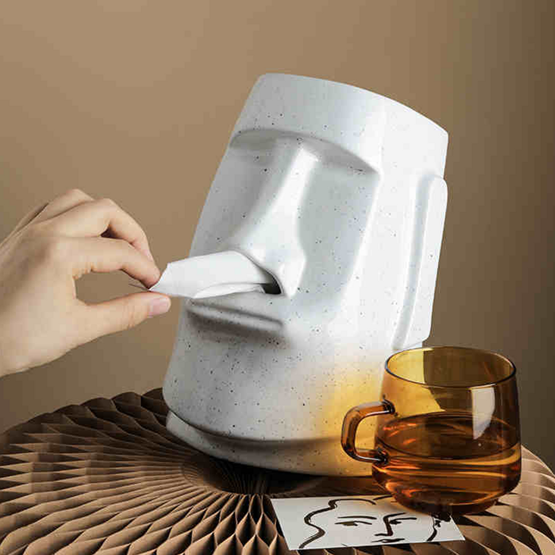Lisslune | StatueTissue - unusual Moai scarf holder for stylish spaces