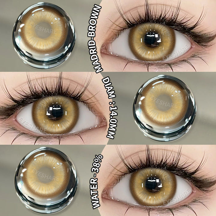 Rynx Cosplay Madrid Brown 14.0mm 1 Pair | 1 Year