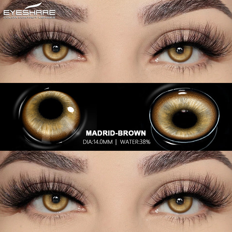 Rynx Cosplay Madrid Brown 14.0mm 1 Pair | 1 Year