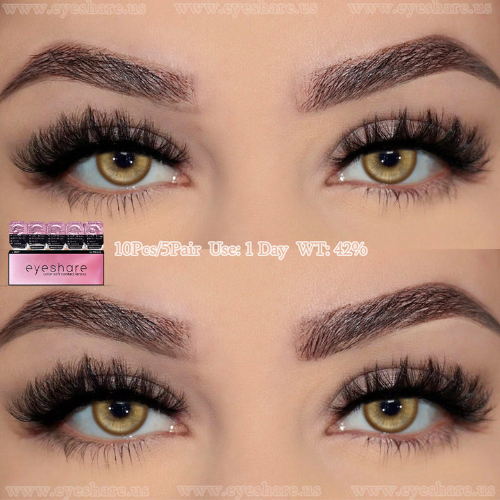 Rynx Madrid Brown 1 Day Use I 14.0mm, 10 pcs = 5 pairs, Cosplay