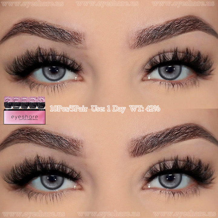 Rynx Madrid Gray 1 Day Use I 14.0mm, 10 pcs = 5 pairs, Cosplay