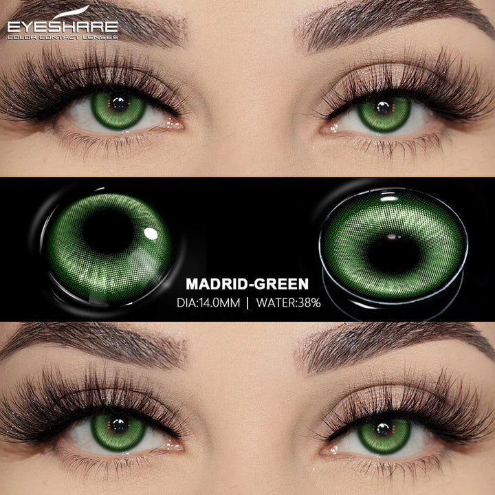 Rynx Cosplay Madrid Green 14.0 mm 1 Pair | 1 Year