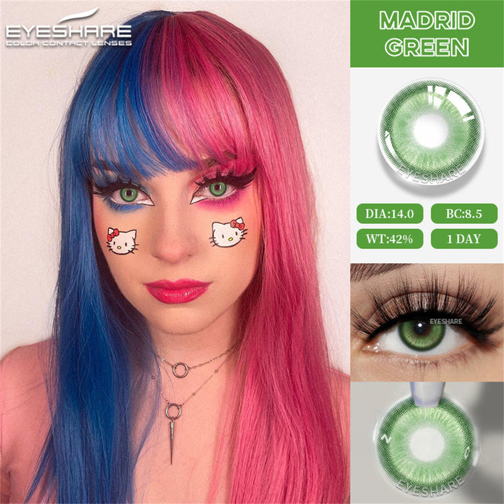 Rynx Madrid Green 1 Day Use I 14.2mm, 10 pieces=5 pairs