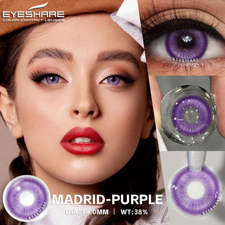 Rynx Cosplay Madrid Purple 14.0 mm 1 Pair | 1 Year