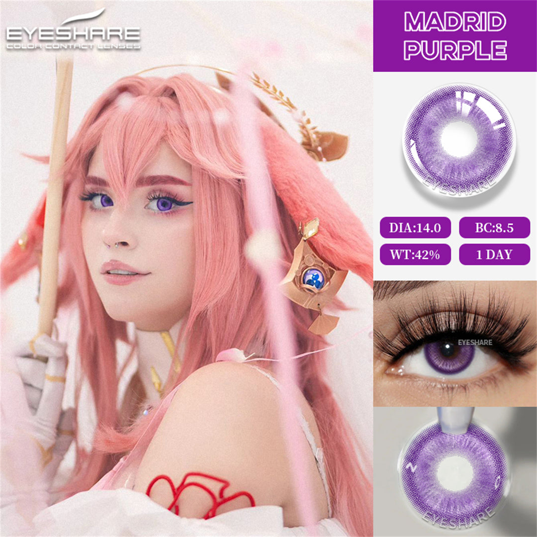 Rynx Madrid Lilac 1 Day Use I 14.0mm, 10 pcs = 5 pairs, Cosplay