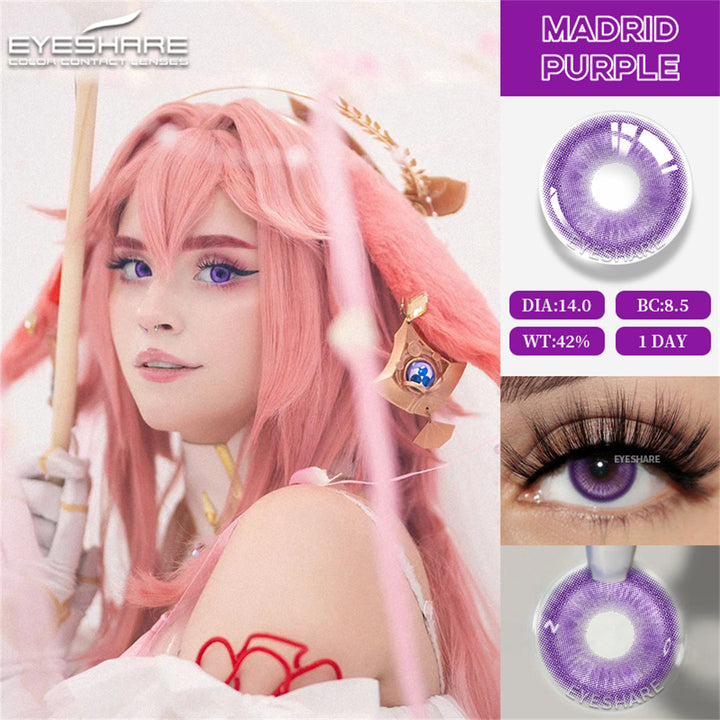 Rynx Madrid Lilac 1 Day Use I 14.0mm, 10 pcs = 5 pairs, Cosplay