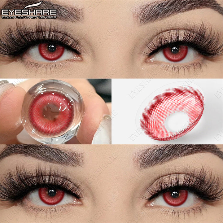 Rynx Madrid Red 1 Day Use I 14.0mm, 10 pieces=5 pairs, Cosplay