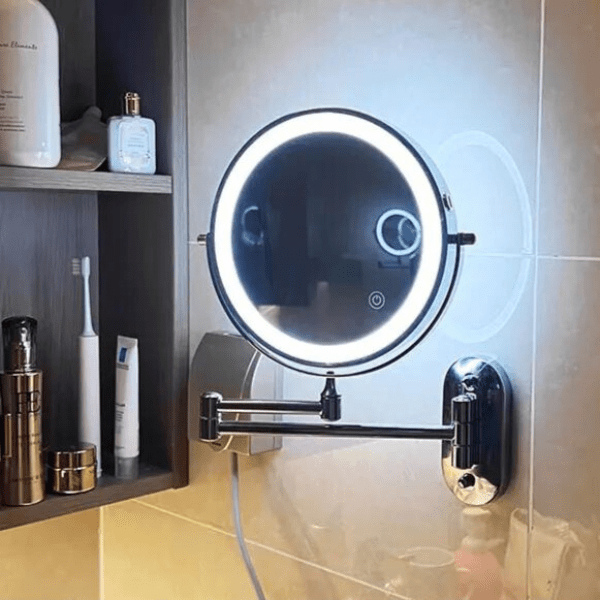 Lisslune | LED magnifying mirror with adjustable lighting and rechargeable battery