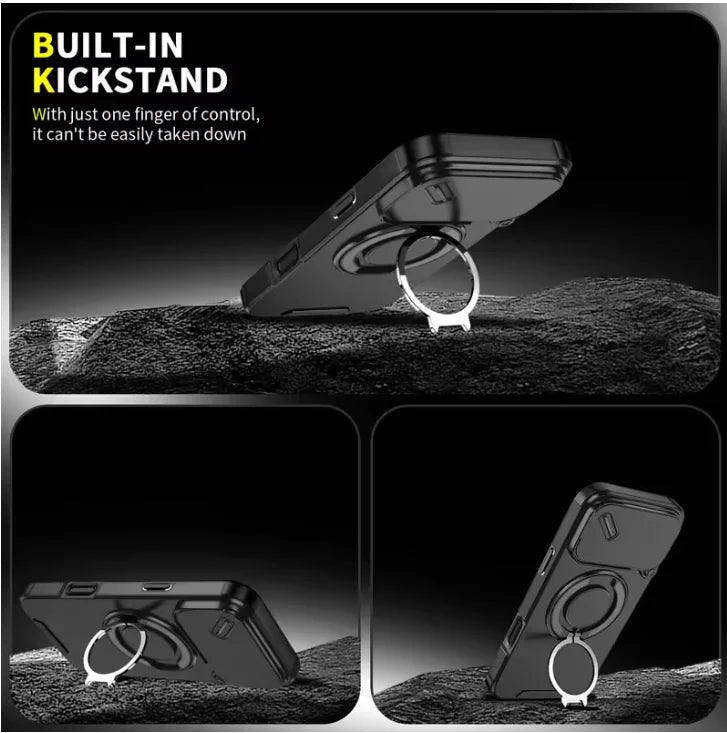 Lisslune | Robust magnetic armor case with stand for iPhone 17 series