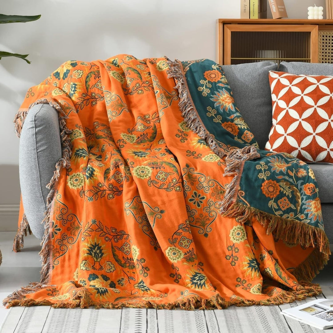Lisslune | Reversible blanket in Marigold design for cozy warmth