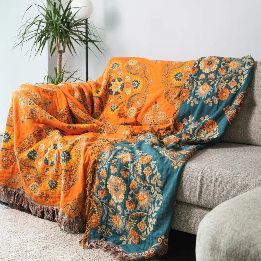 Lisslune | Reversible blanket in Marigold design for cozy warmth