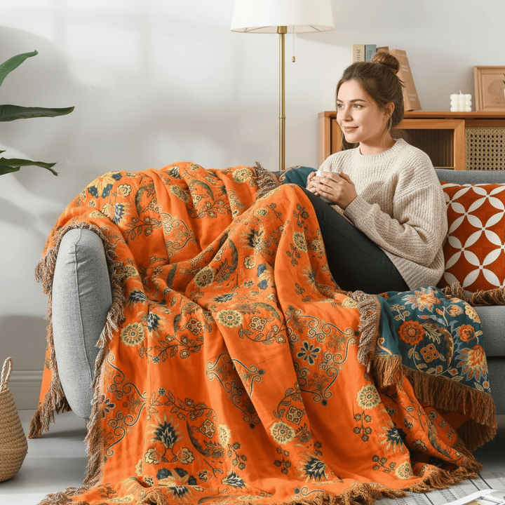 Lisslune | Reversible blanket in Marigold design for cozy warmth