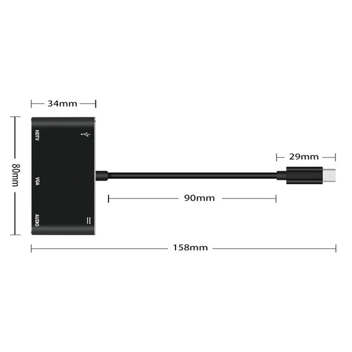 Lisslune | USB-C / Type-C to HDMI / VGA / USB 3.0 / PD Converter