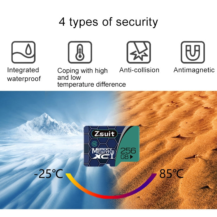 Lisslune | Zsuit 64GB High Speed Class10 Silver Gray TF(Micro SD) Memory Card