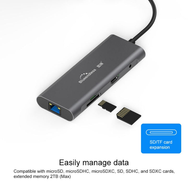 Lisslune | Blueendless 9 In 1 Multifunction Type-C / USB-C HUB Expansion Dock