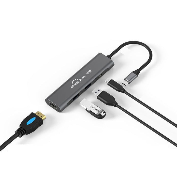 Lisslune | Blueendless 4 In 1 Multifunction Type-C / USB-C to HDMI + PD + Dual USB 3.0 HUB Expansion Dock
