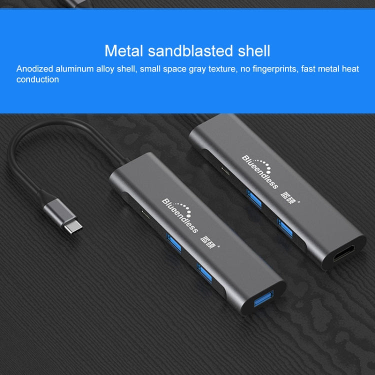 Lisslune | Blueendless 4 In 1 Multifunction Type-C / USB-C to HDMI + PD + Dual USB 3.0 HUB Expansion Dock